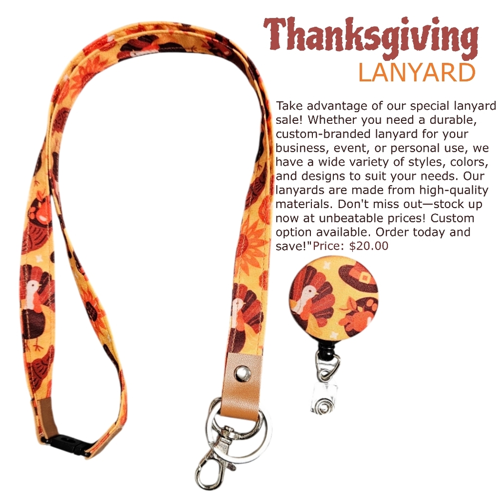 Thanksgiving Lanyard - Handmade 🌻